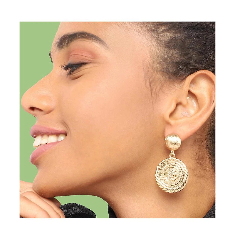 Sohi Women's Silver Rope Drop Earrings