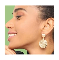 Sohi Women's Silver Rope Drop Earrings