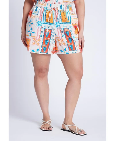 Eloquii Women's Pull On Printed Short