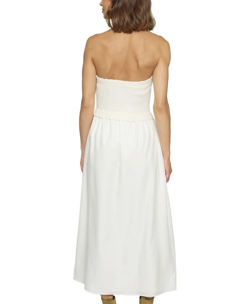 Central Park West Women's Tube Dress With Woven Skirt