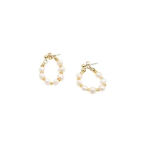 Sohi Women's Gold Snowball Teardrop Drop Earrings