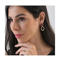 Sohi Women's Red Colourblock Circular Earrings