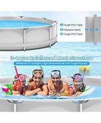 Mecale Round Above Ground Swimming Pool With Pool Cover