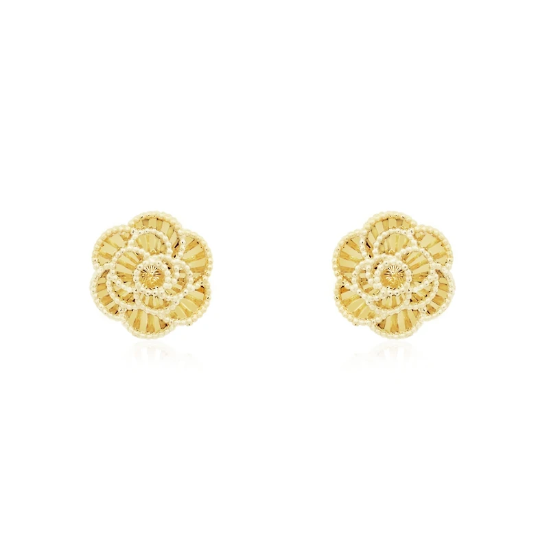 The Lovery Gold Rose Stud Earrings 14K Gold