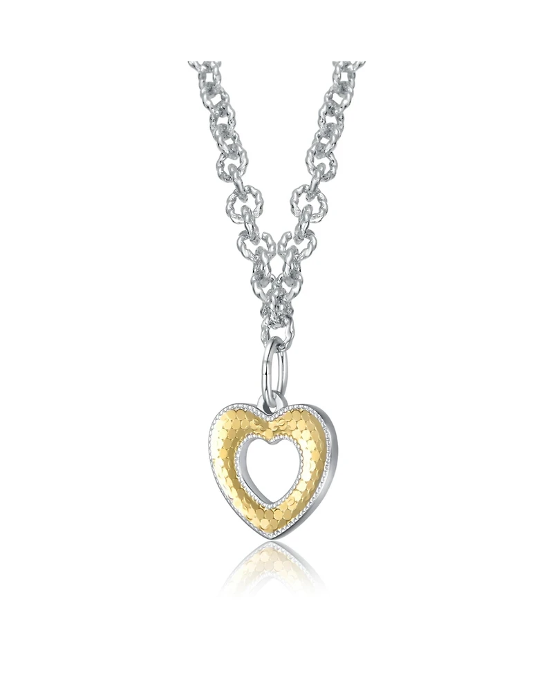 Harmony Hearts Two-Tone Open Pendant Necklace