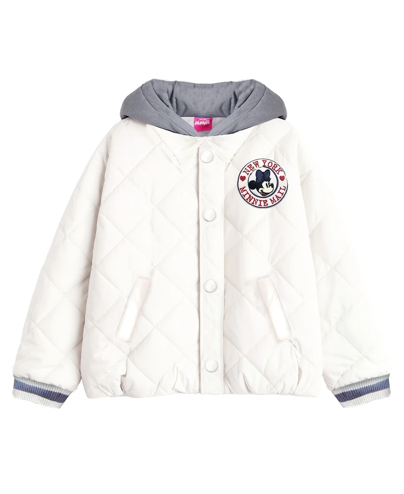 Disney Toddler and Little Girls Minnie New York Quilted Bomber Jacket