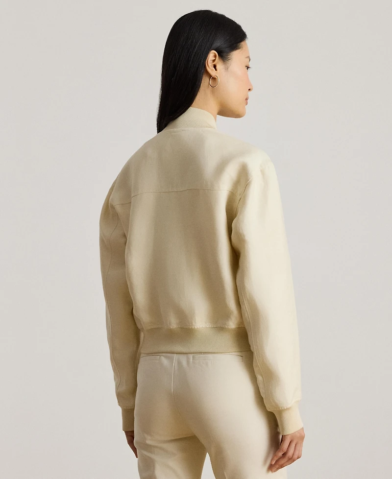 Lauren Ralph Women's Linen-Blend Bomber Jacket
