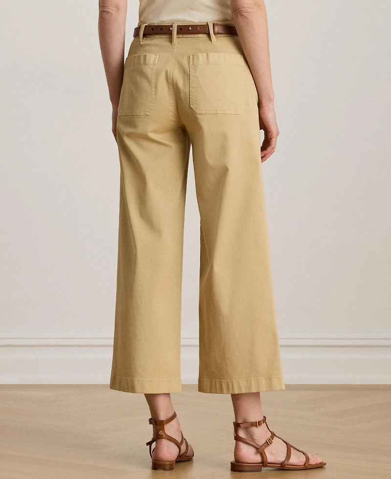 Lauren Ralph Women's Stretch Chino Wide-Leg Cropped Pants