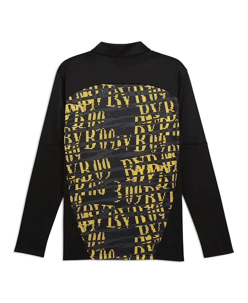 Puma Men's Black Borussia Dortmund 2024/25 Pre-Match Quarter-Zip Sweatshirt