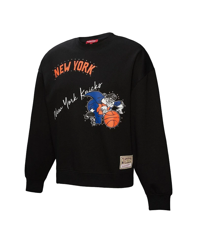 Mitchell & Ness Women's Black New York Knicks Hardwood Classics Home Team Pullover Sweatshirt