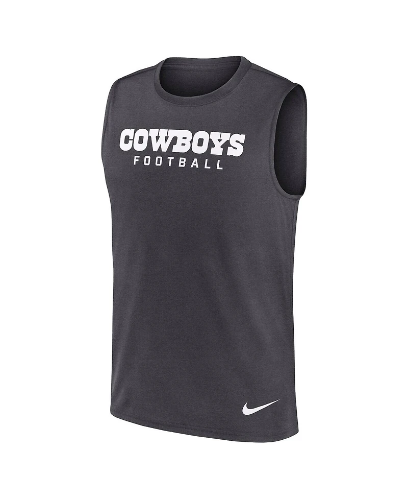 Nike Men's Charcoal Dallas Cowboys Primetime Legend Performance Muscle Tank Top
