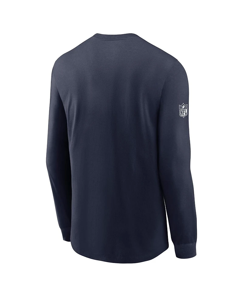 Nike Men's Navy Dallas Cowboys Sideline Performance Long Sleeve T-Shirt