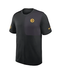 Nike Men's Black Pittsburgh Steelers Sideline Uv Performance Coach Shirt