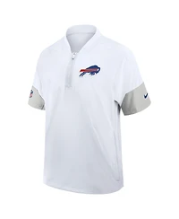 Nike Men's White Buffalo Bills Sideline Short Sleeve Quarter-Zip Performance Coach Jacket