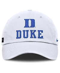 Nike Men's White Duke Blue Devils 2025 Sideline Club Adjustable Hat
