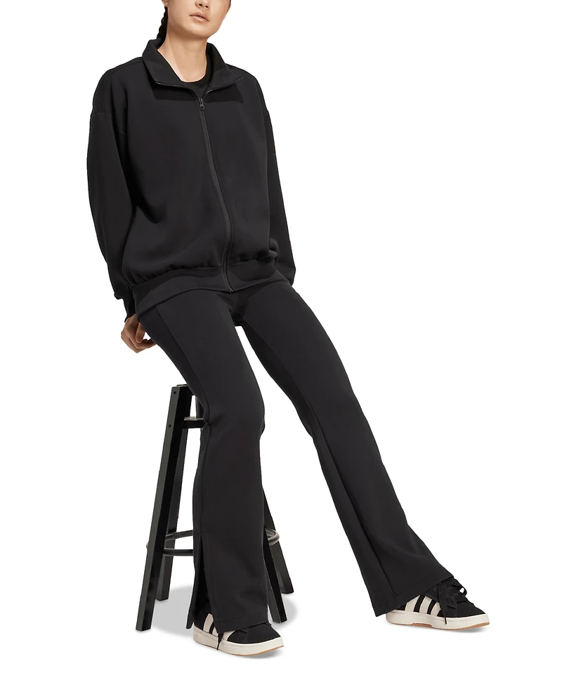 adidas Women's Mid-Rise Pull-On Flare-Leg Logo Pants
