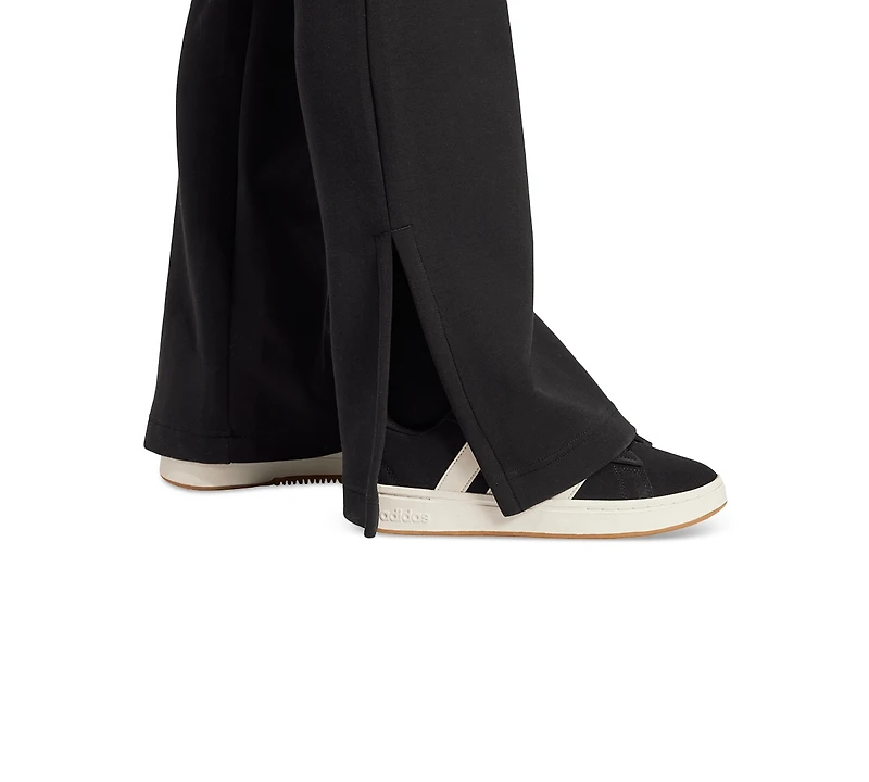 adidas Women's Mid-Rise Pull-On Flare-Leg Logo Pants