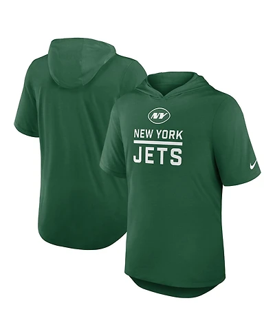 Nike Men's Green New York Jets Lockup Tri-Blend Hoodie T-Shirt