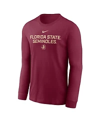 Nike Men's Garnet Florida State Seminoles 2025 Sideline Performance Long Sleeve T-Shirt