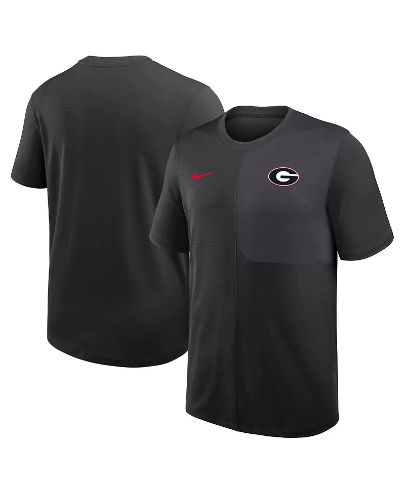 Nike Men's Georgia Bulldogs 2025 Sideline Uv Performance Coach T-Shirt