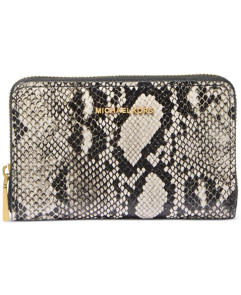 Michael Michael Kors Jet Set Small Leather Zip Around Card Case