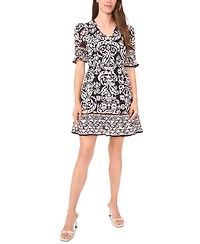 Sam & Jess Women's Printed Ruffled-Hem A-Line Dress