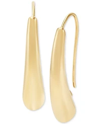 Polished Graduated Swoop Shape Bar Drop Earrings in 14K Gold