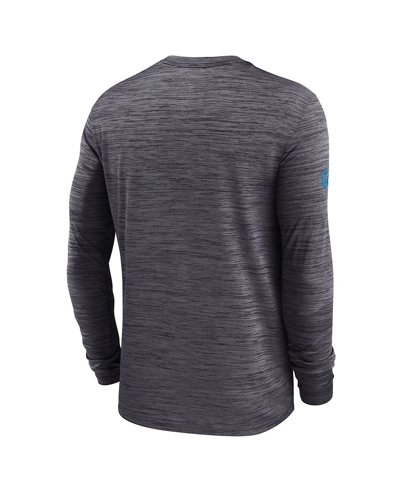 Nike Men's Black Carolina Panthers Sideline Velocity Performance Long Sleeve T-Shirt