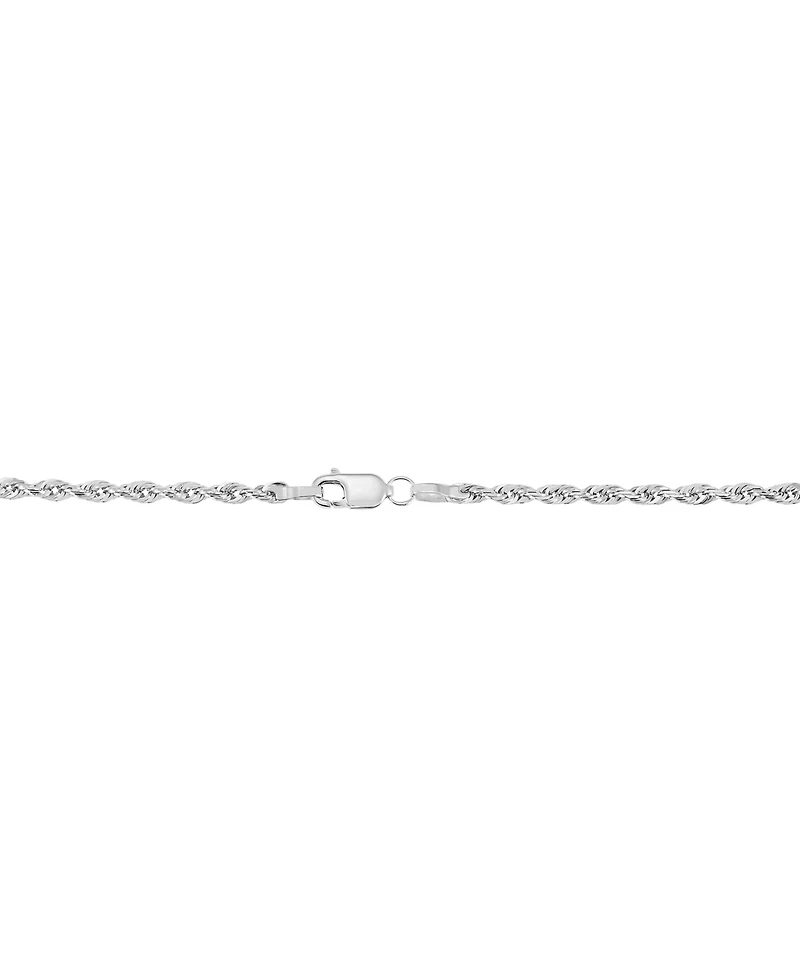 Rope Chain 20" Collar Necklace in 14k White Gold
