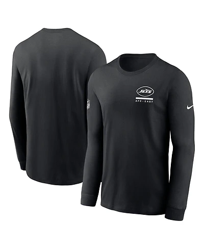 Nike Men's Black New York Jets Sideline Performance Long Sleeve T-Shirt