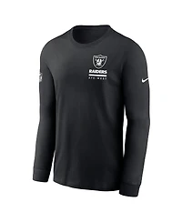 Nike Men's Black Las Vegas Raiders Sideline Performance Long Sleeve T-Shirt
