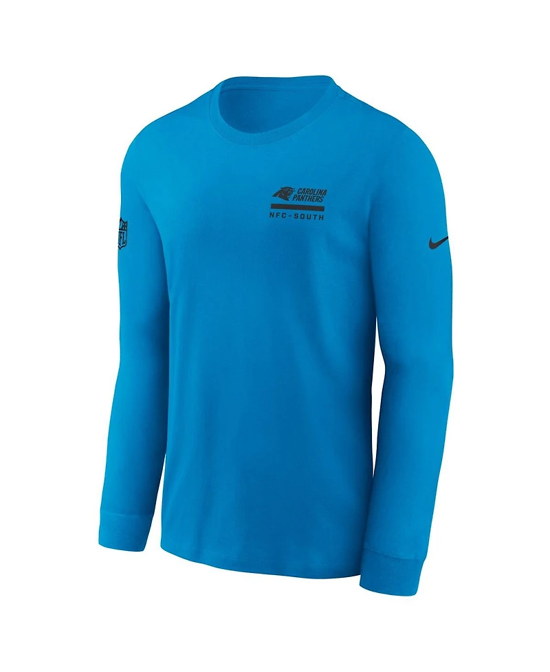 Nike Men's Blue Carolina Panthers Sideline Performance Long Sleeve T-Shirt