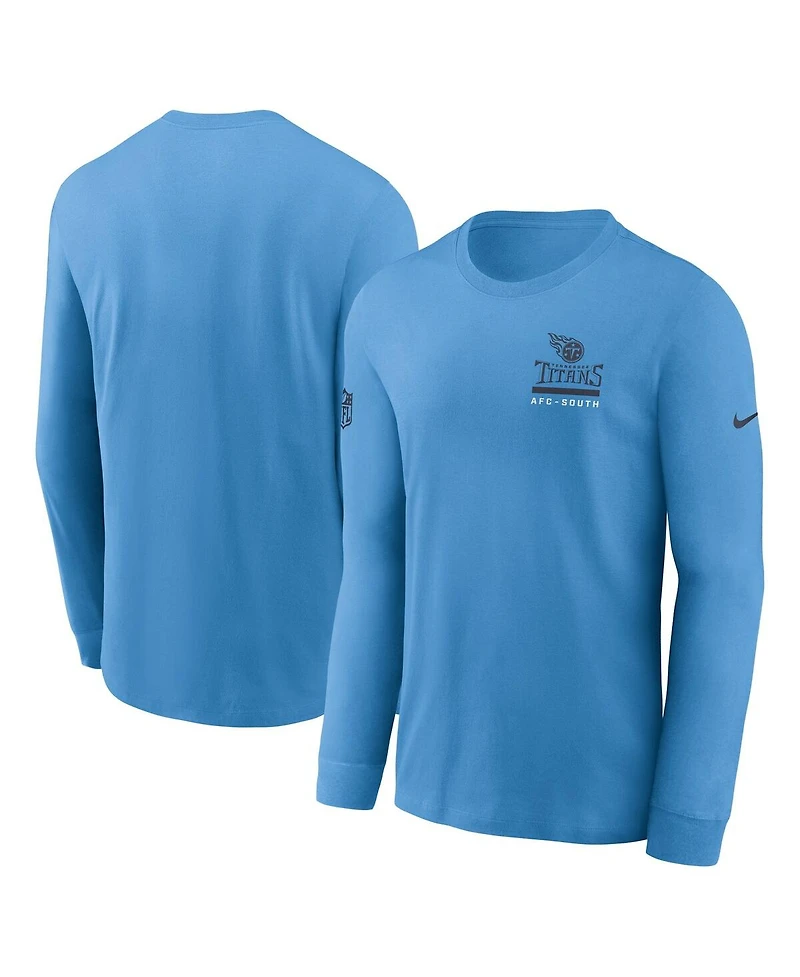 Nike Men's Light Blue Tennessee Titans Sideline Performance Long Sleeve T-Shirt