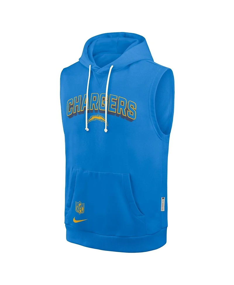 Nike Men's Powder Blue Los Angeles Chargers Sideline Performance Sleeveless Pullover Hoodie