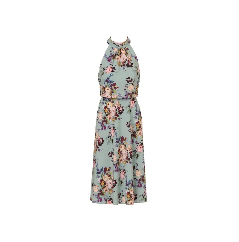 Adrianna Papell Women's Halter Chiffon Midi Dress