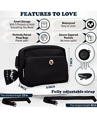 Puppington Walk Star Kit: 3-in-1 Dog Walk Bag, Bowl, & Leash plus Matching 270 Refill Dog Poop Bags