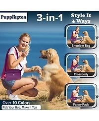 Puppington Walk Star Kit: 3-in-1 Dog Bag, Bowl, & Leash plus Matching 270 Refill Poop Bags