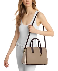 Michael Kors Laila Medium Color-Block Leather Satchel