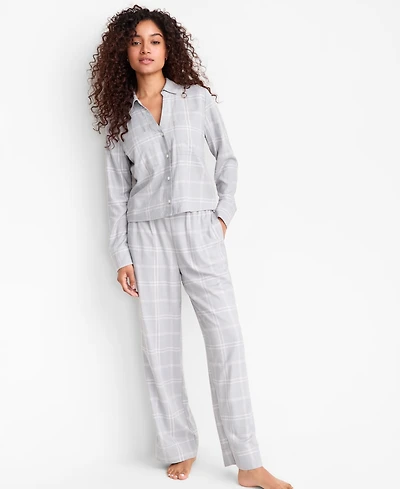 State of Day Women's Flannel Pajama Set, Macy's Exclusive