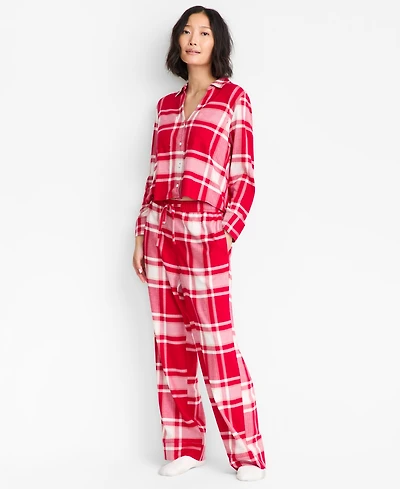 State of Day Women's Flannel Pajama Set, Macy's Exclusive