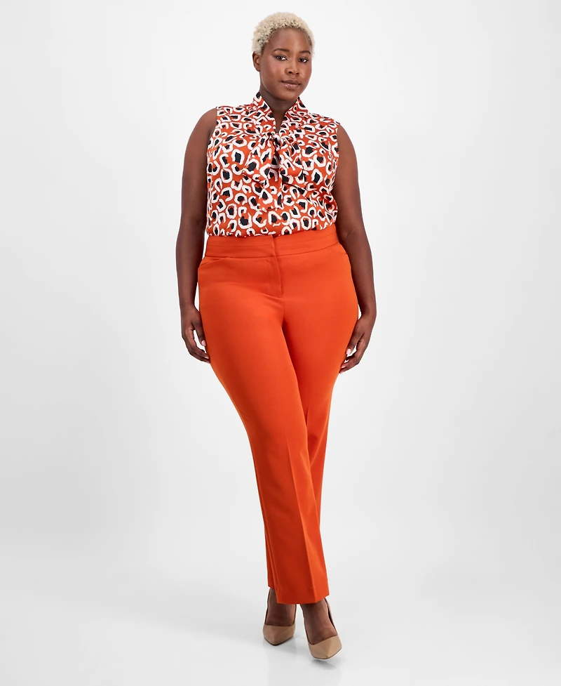 Tahari Asl Plus Mid-Rise Bell-Bottom Pants