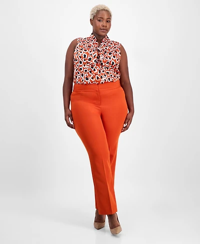 Tahari Asl Plus Mid-Rise Bell-Bottom Pants