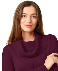 Melissa Paige Women's Ribbed Stitch Cowl-Neck Sweater