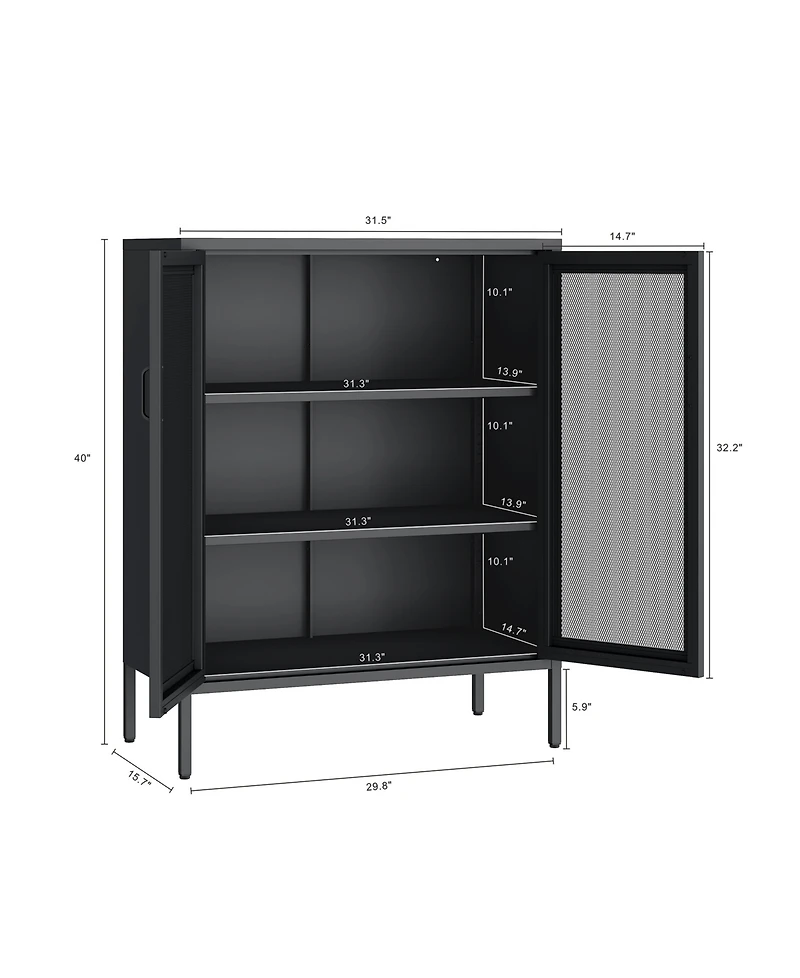 Manhattan Comfort Amelia 31.5" Modern 3-Shelf Accent Cabinet