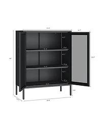 Manhattan Comfort Amelia 31.5" Modern 3-Shelf Accent Cabinet