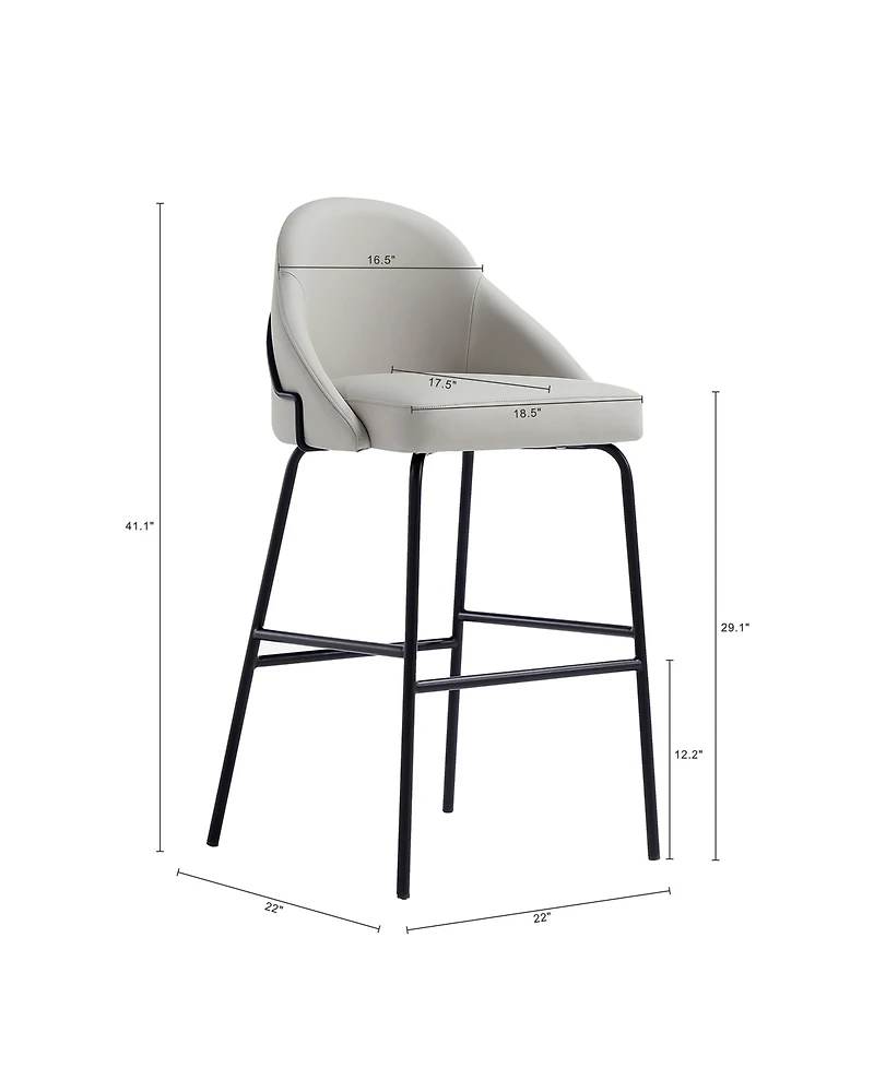 Manhattan Comfort Gracie 41.1" Leatherette Upholstered Barstool