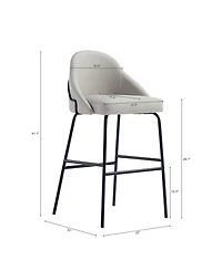 Manhattan Comfort Gracie 41.1" Leatherette Upholstered Barstool