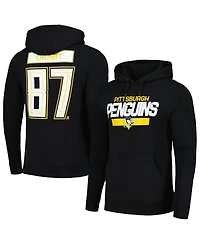 LevelWear Men's Sidney Crosby Black Pittsburgh Penguins Podium Name Number Pullover Hoodie
