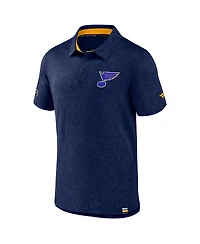 Fanatics Men's Navy St. Louis Blues Authentic Pro Jacquard Polo Shirt