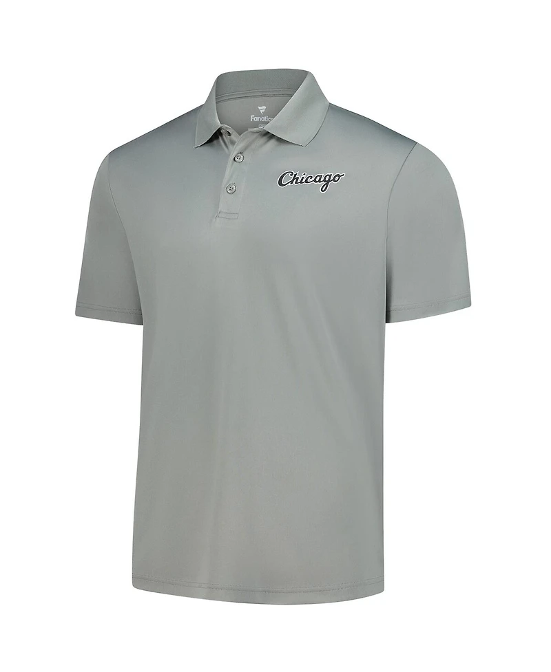 Fanatics Men's Gray Chicago White Sox Logo Polo Shirt